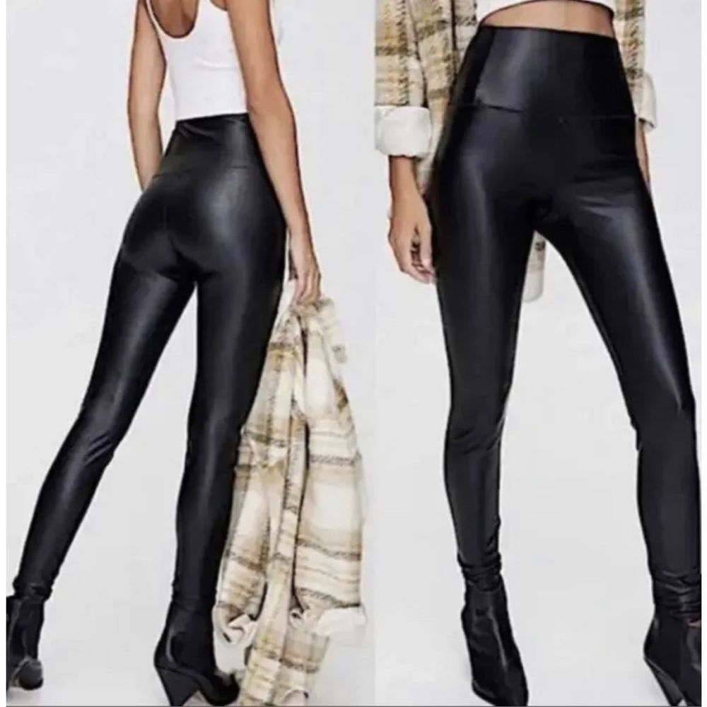 Wilfred Free High Rise Vegan Leather Leggings Skinny Fit Black Size Small Tall
